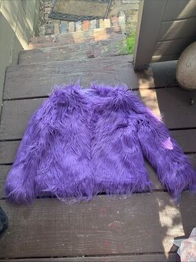 Purple Faux Fur Women’s Jacket - Cozy Fashion Coat